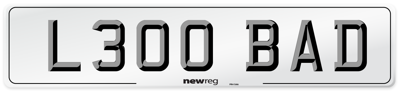 L300 BAD Number Plate from New Reg
